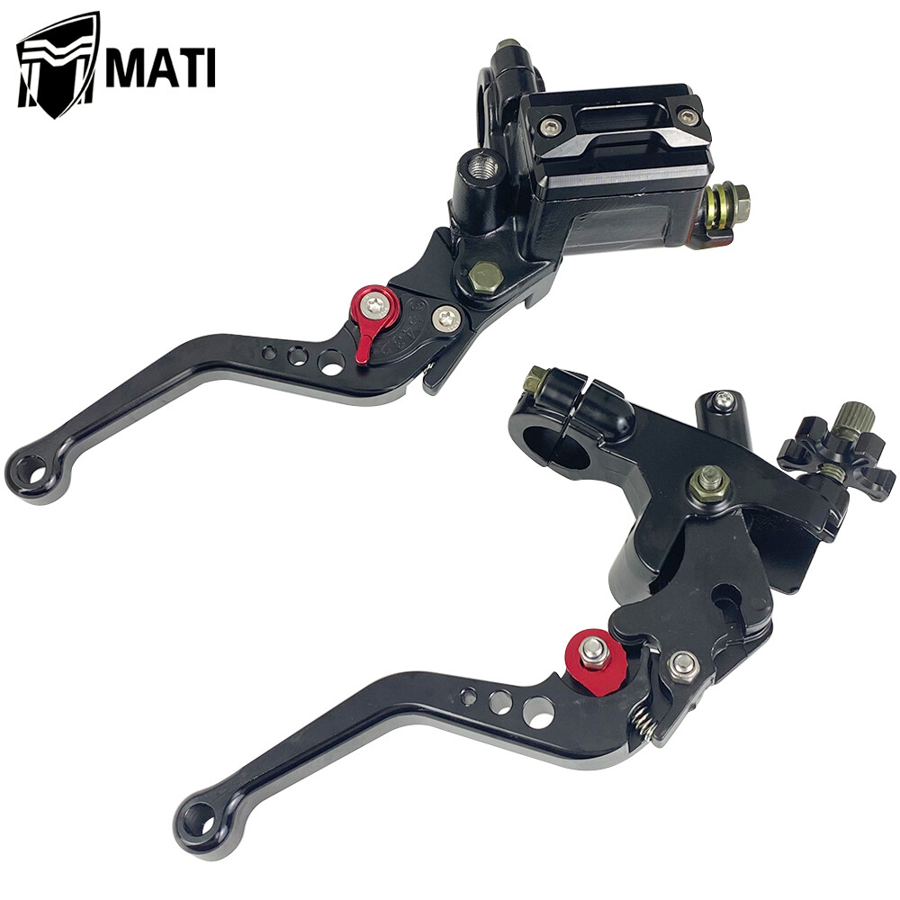 Universal 7/8'' Motorcycle CNC Brake Clutch Master Cylinder Reservoir Lever Set