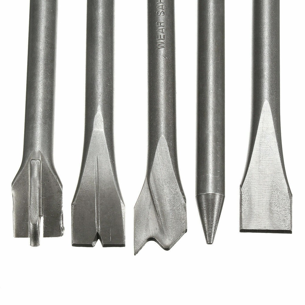 5Pcs 7'' Extra Long Air Hammer Punch Chipping Chisel Bit Set Tool .401" Shank