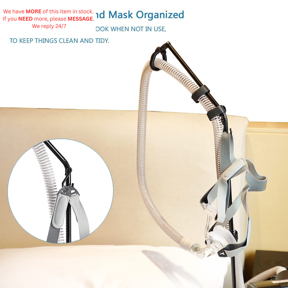 CPAP Hose Holder - Hanger Triangle Base-Height Fixed, Black
