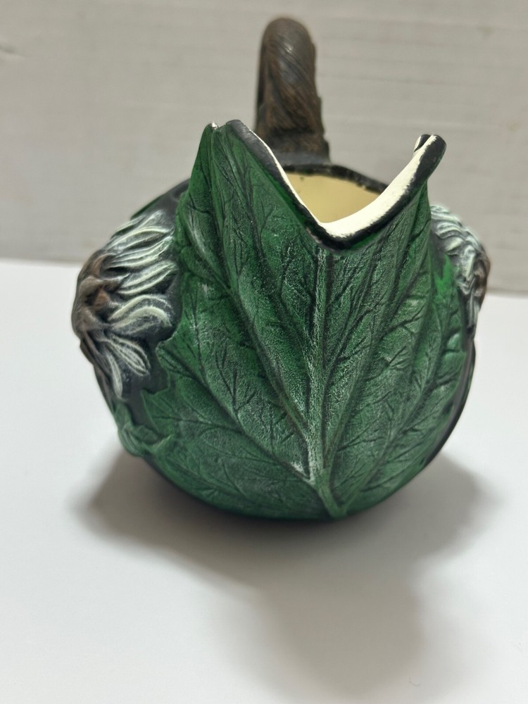 GOTHIC PITCHER MATTE FINISH CHALKWARE 4" H GREEN/BLACK
