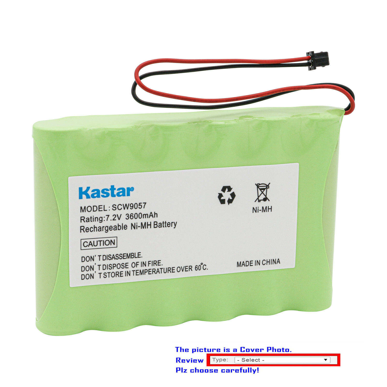 Kastar 7.2V 3600mAh Ni-MH Battery for ADT 17000145 17000152 DSC 6PHH4/3A3600SD22