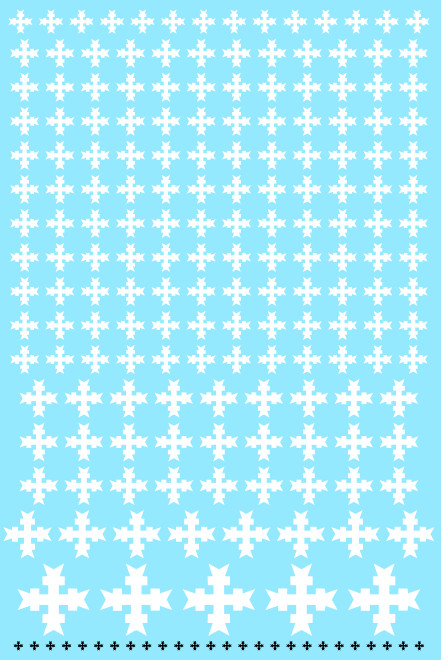 White Templar Cross Custom A6 Transfer Sheet