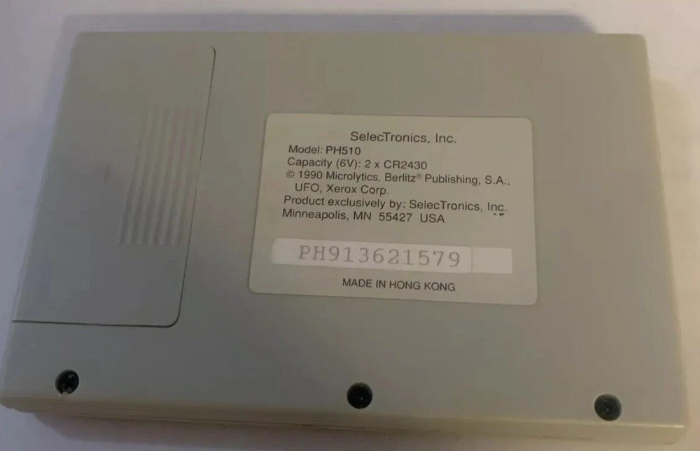 Berlitz EuroTraveller Interpreter PH510 Selectronics 1990 Needs batteries