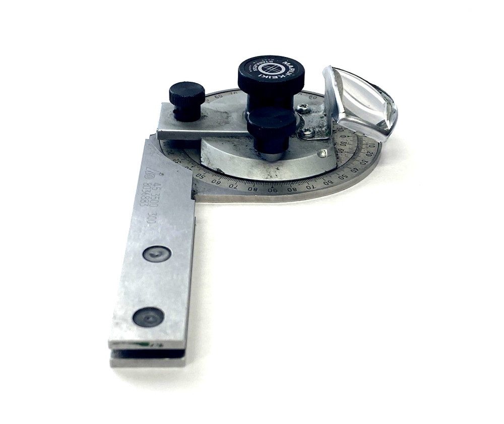 Mauri-Keiki BP-301 Precise Universal Bevel Protractor, MISSING BLADES, CHIPPED