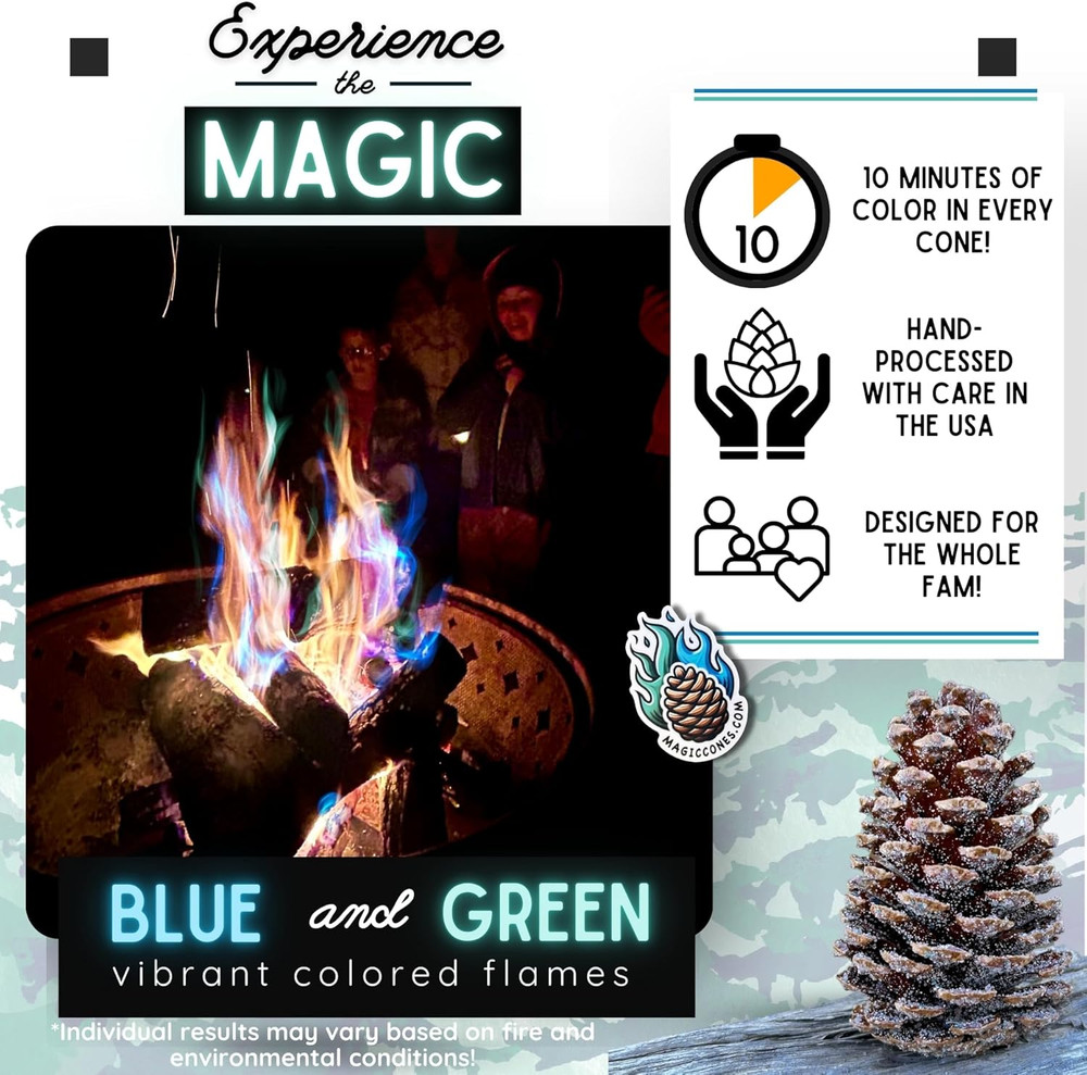 Magic Cones Weekend Bundle: 2 Pine Cones & Fatwood Firestarter Sticks