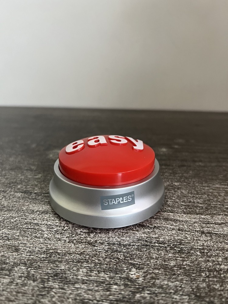Staples "That Was Easy" Red Button - Tested & Works - Easy Button