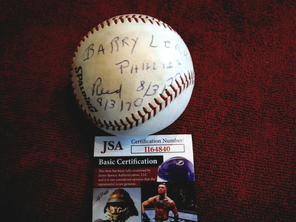 BARRY LERSCH Signed (side Panel) Spalding Baseball -JSA Authenticated #II64840