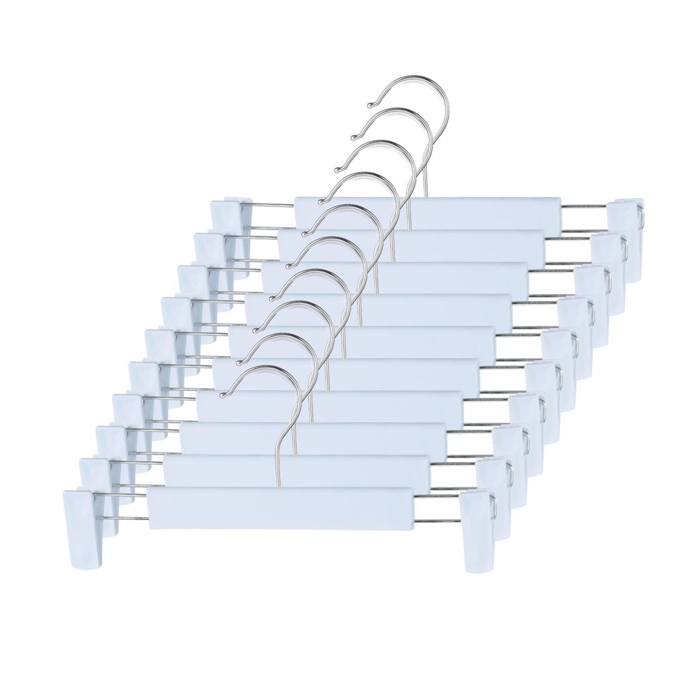10 Pack Pants Hangers Adjustable Clips Blue