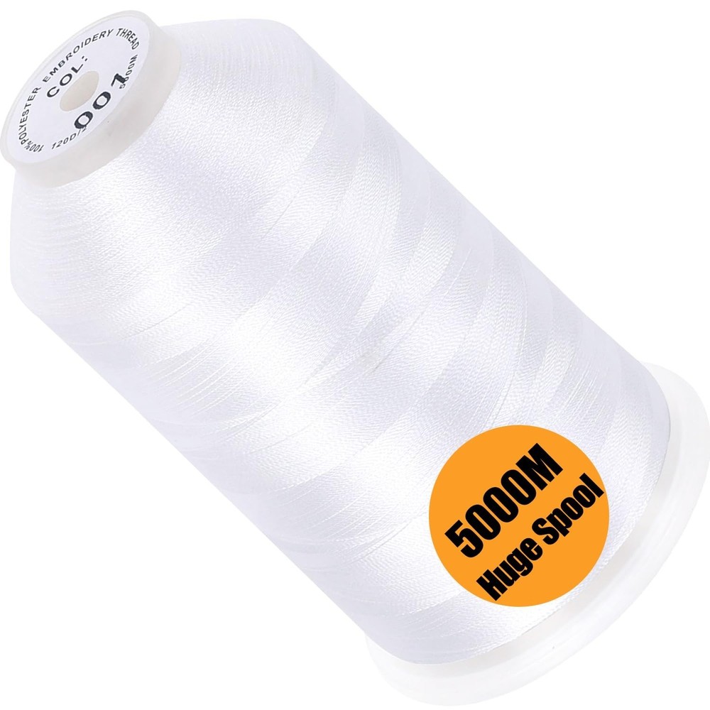 New brothread - Single Huge Spool 5000M Each Polyester Embroidery Machine Thr...