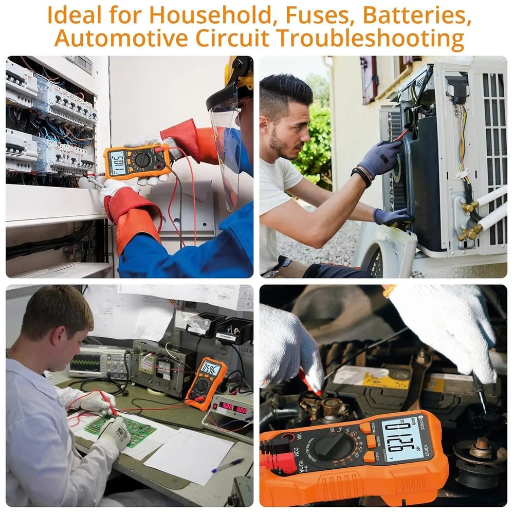 True RMS Digital Multimeter 2000 Count AC/DC Voltage Current Resistance