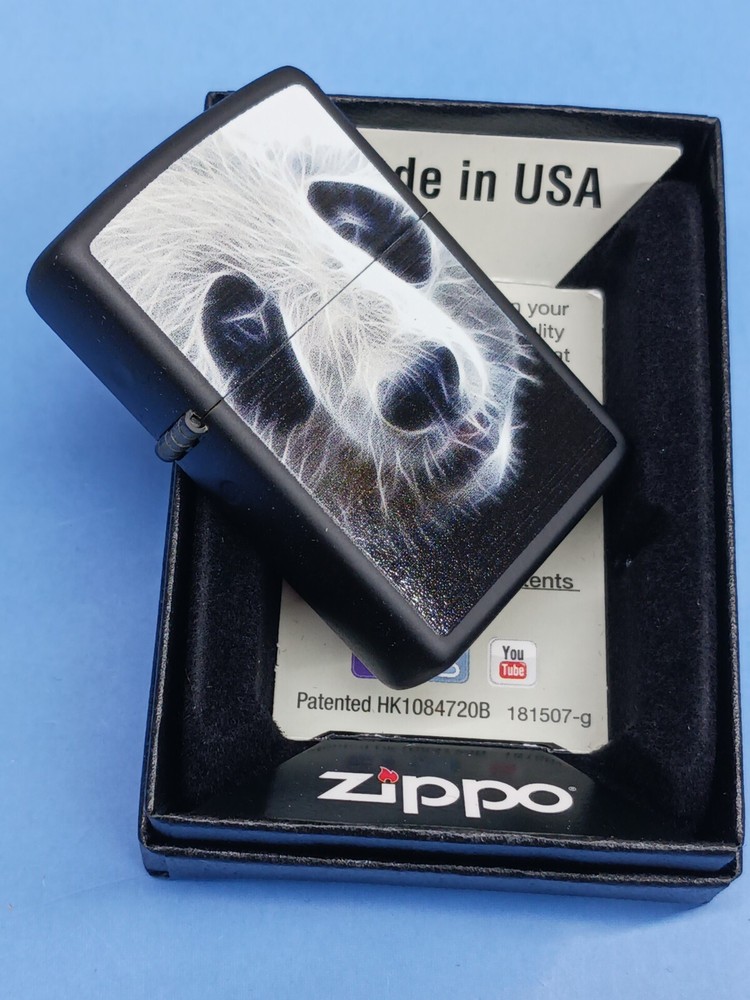 Zippo Black Matte Panda Lighter 28358