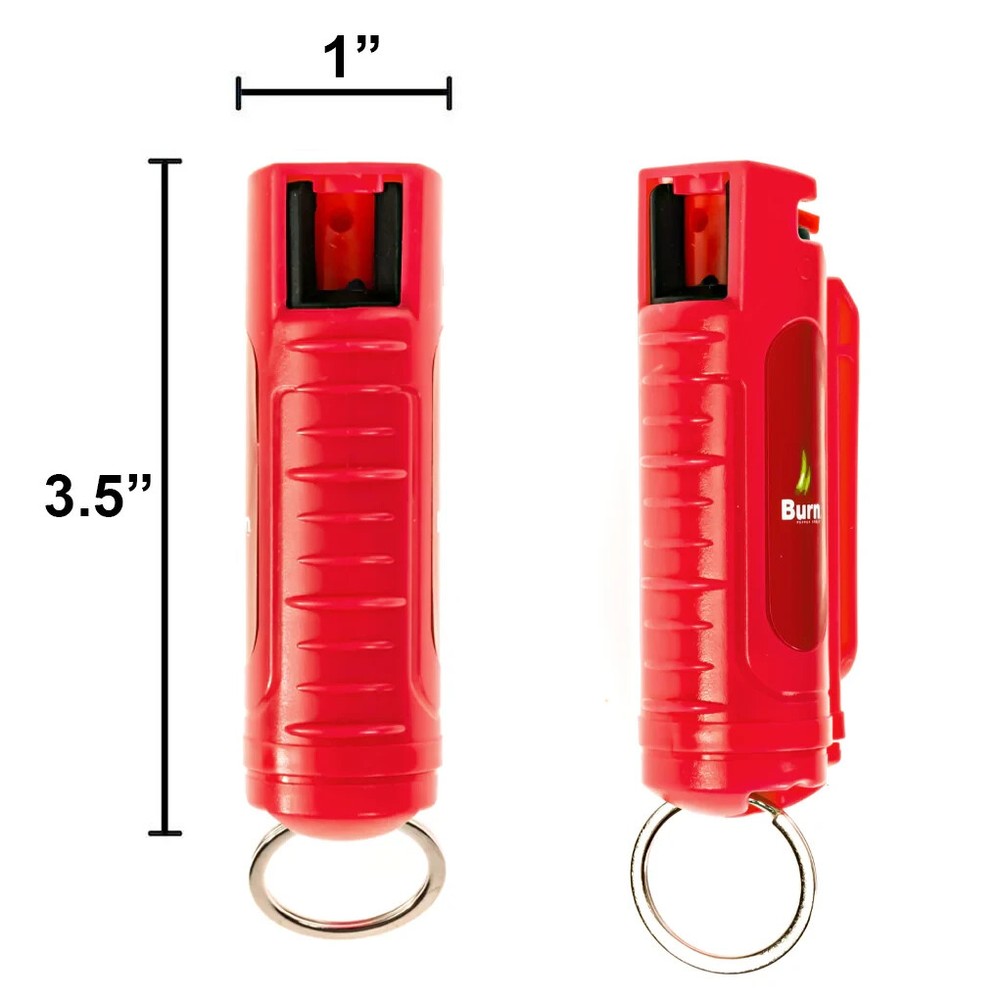 BURN Pepper Spray 0.5oz Self Defense Security Keychain Red 4 Pack