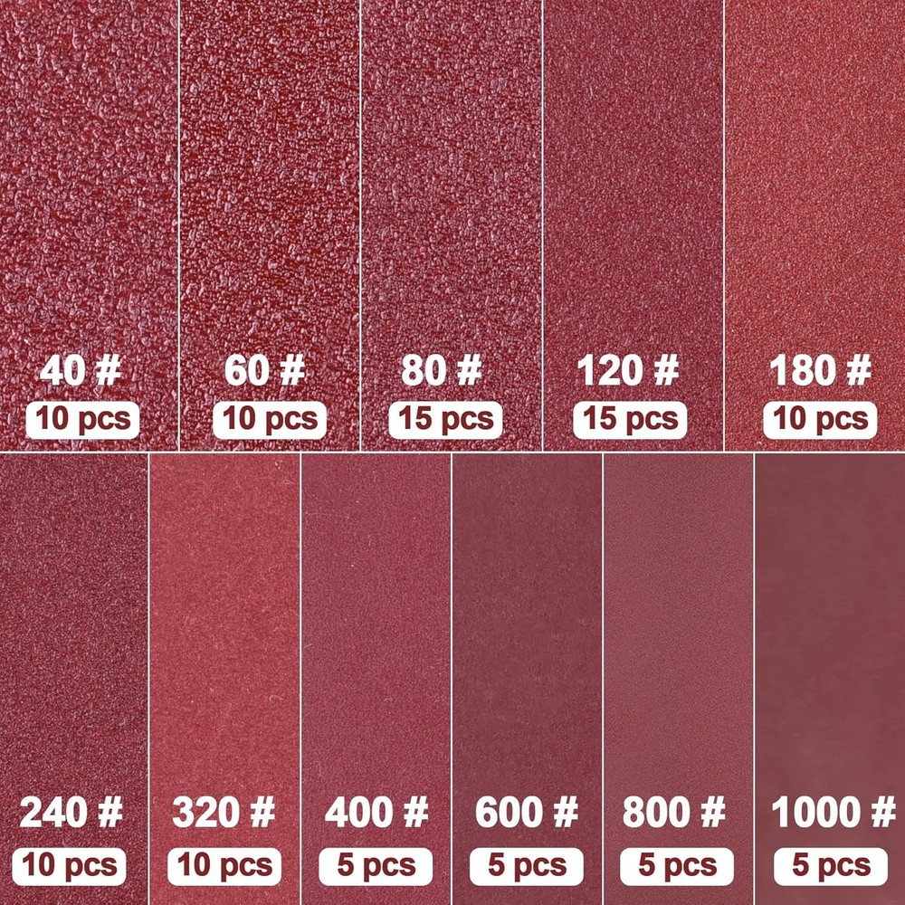 AUSTOR 100 Pieces Triangle Sanding Pads Triangular 3- 1/8 Inch, Assorted