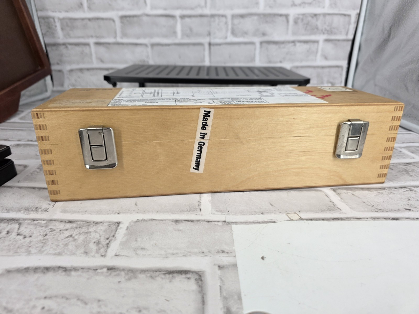 Kyocera Tool Holder Wood Storage Case – EMPTY – Hollow Interior –Made in Germany