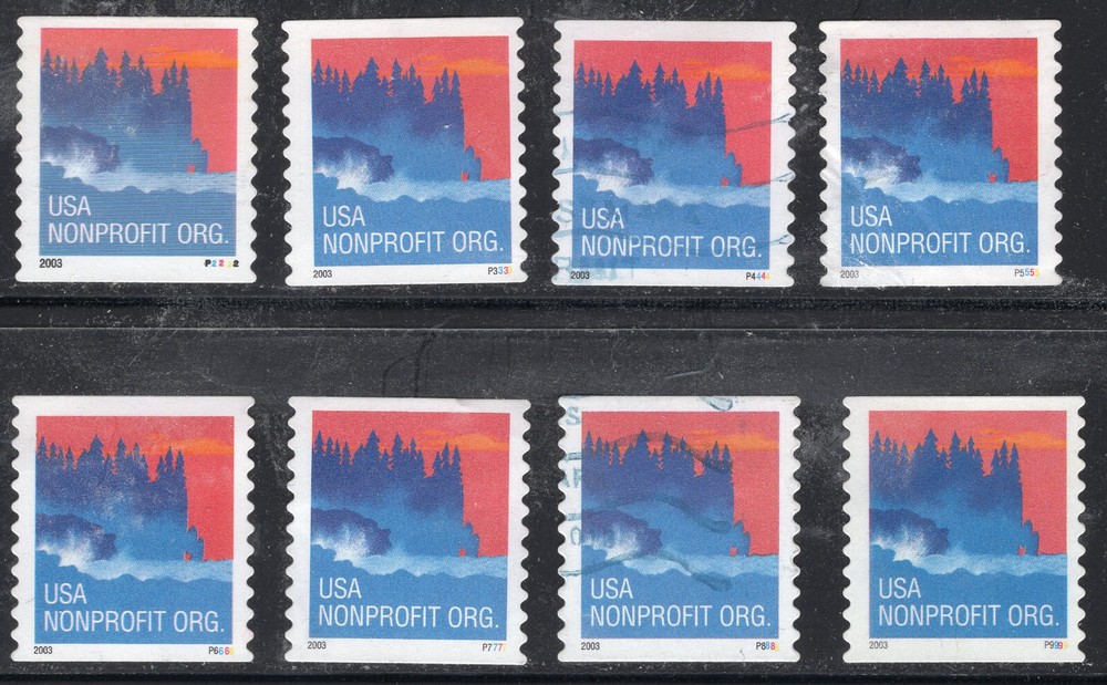 3874 & 3874a Complete Set Plate # Singles all used - See Note