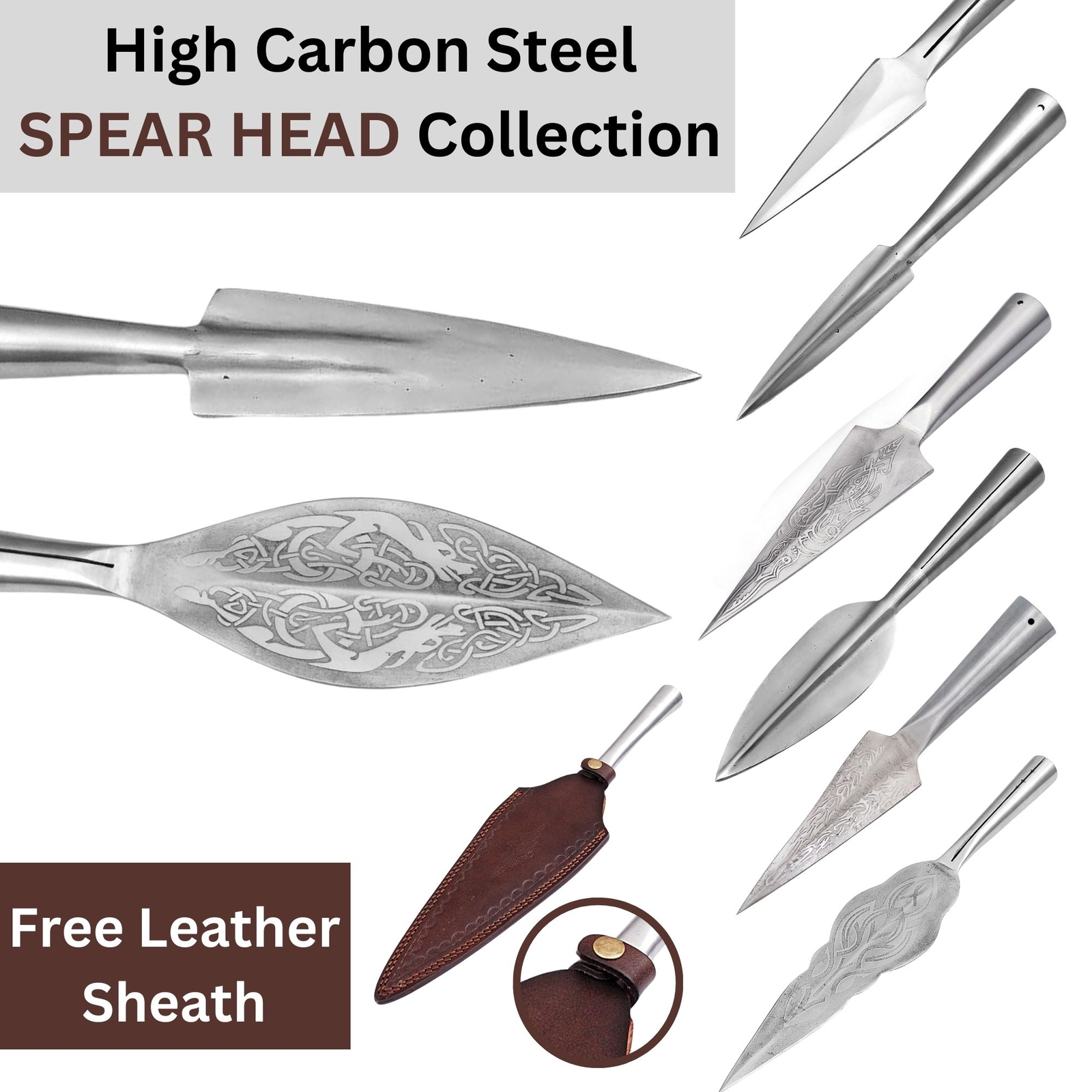 Hand Forged Viking Spangenhelm Evil Throwing Spear Head High Carbon Steel