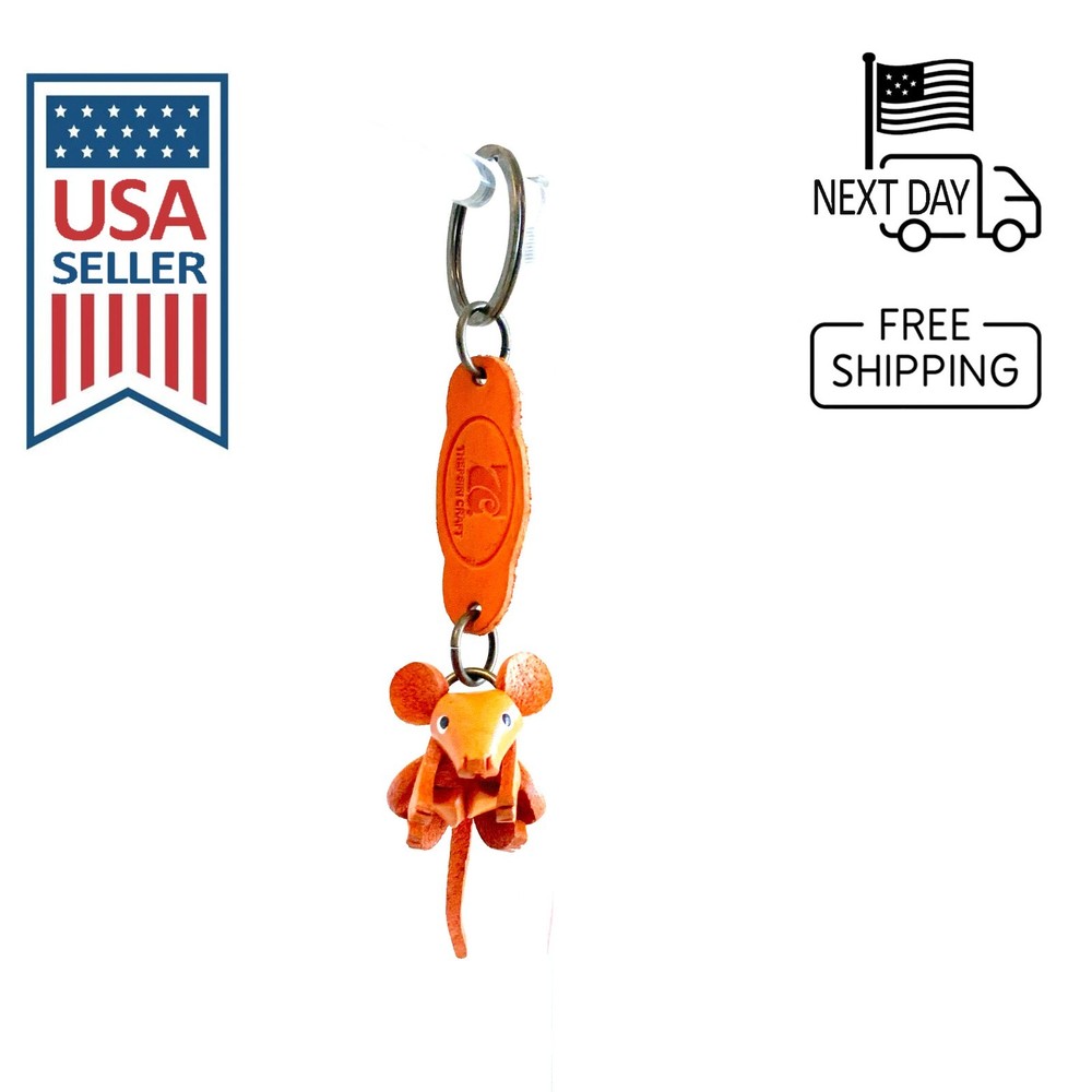Mouse Handmade Leather Keyring