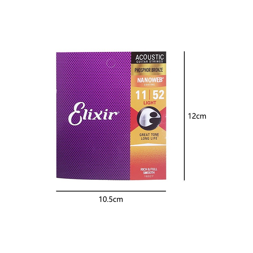 Elixir Phosphor Bronze Acoustic Guitar Strings Custom Light (11-52) 2-Pack US