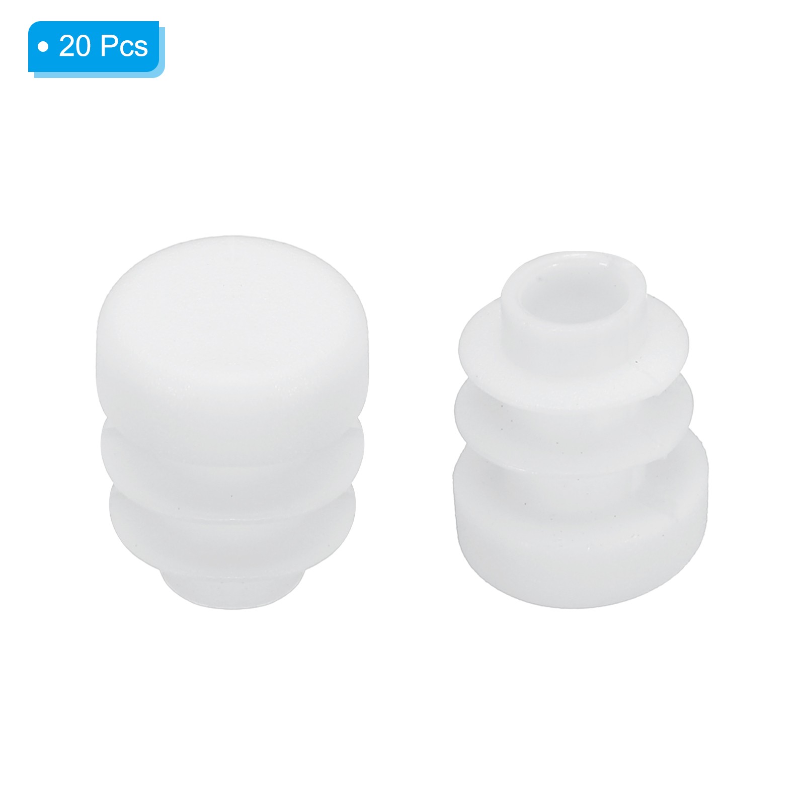 1/2" Plastic Tubing End Caps, 20Pcs Round Hole Plug Insert, White