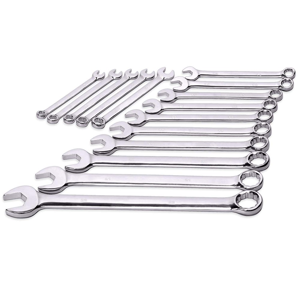 Max Torque 15-Piece Premium Combination Wrench Regular Size Set, Red