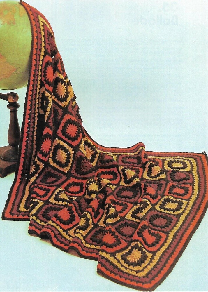 vintage, Libretto Afghan crochet pattern instructions