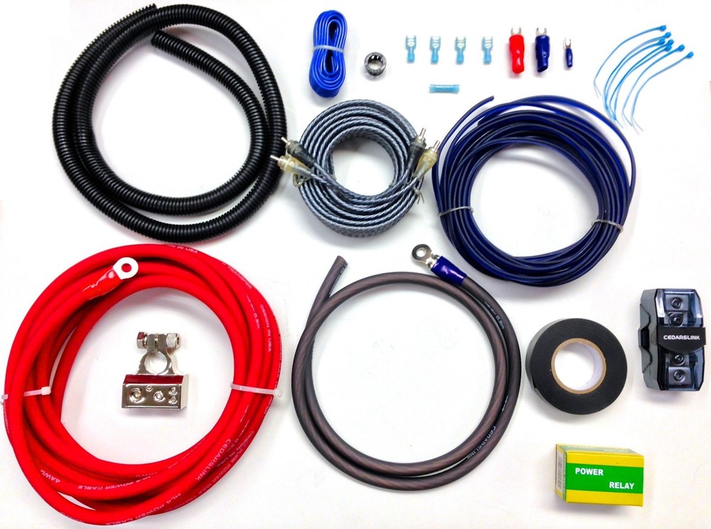 Complete CedarsLink 4 AWG High Quality Amplifier Installation Wire Cables Kit