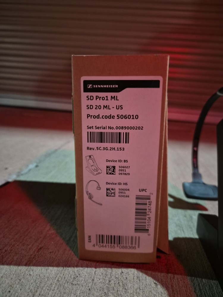 New Sennheiser SD Pro 1 Single-Sided Wireless DECT Headset & Base 506010