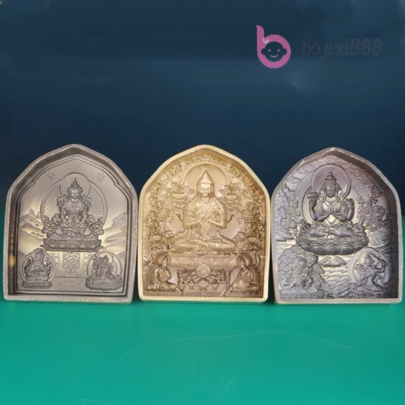 Alloy 3D Buddha Three Image Figures Making Molds Casting Bronze Buddhist Statue