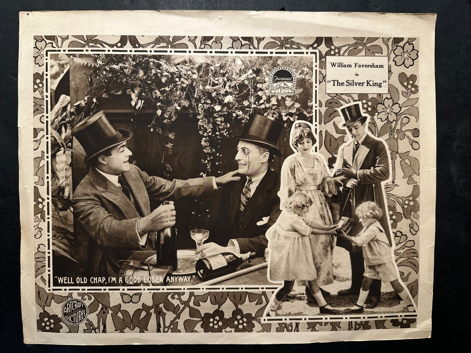 ANTIQUE ART CRAFT PICTURES/  PARAMOUNT  THE SILVER KING Movie LOBBY POSTER CARD