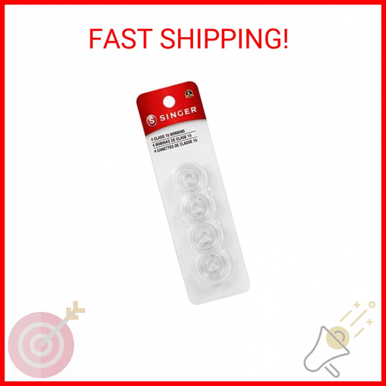 Singer Bobbins Class 15 Transparent, 4-Count