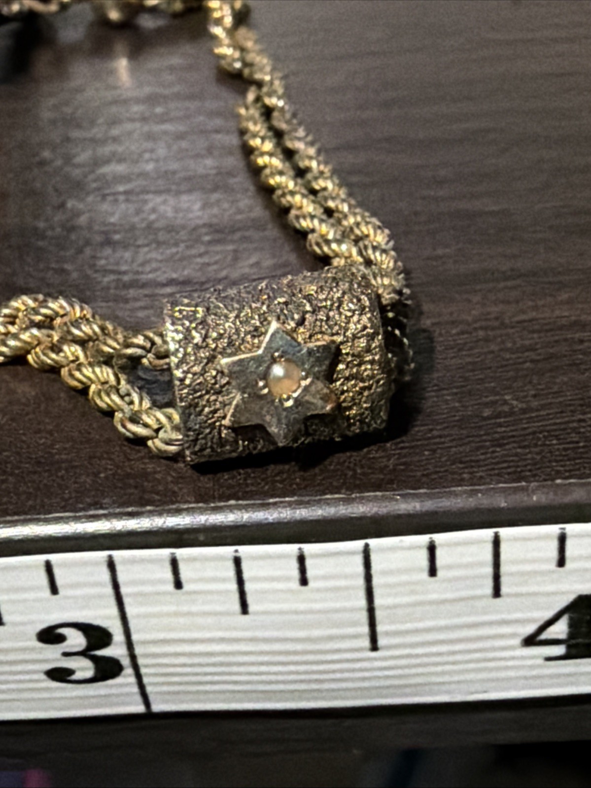 Victorian RFS Gold Tone Rope Link Watch Slider Chain Old Carnelian Fob 14k Tbar