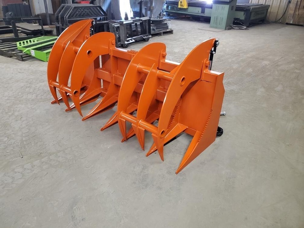 72" Brush Root Rake Grapple Attachment Skid Steer Tractor Quick Attach