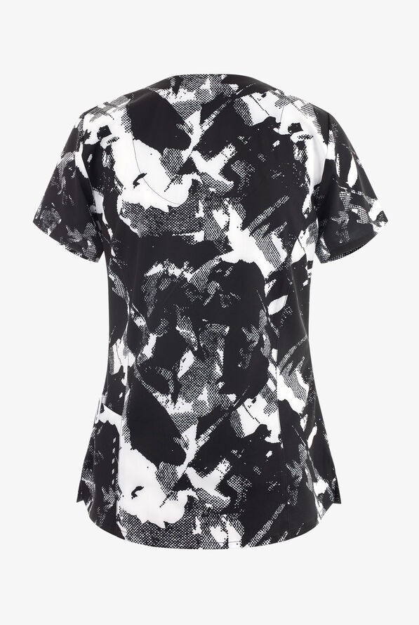 BARCO ONE WOMENS SPANDEX STRECTH 4 POCKET PRINT TOP ARTIST TOUCH ALL SIZES NWT