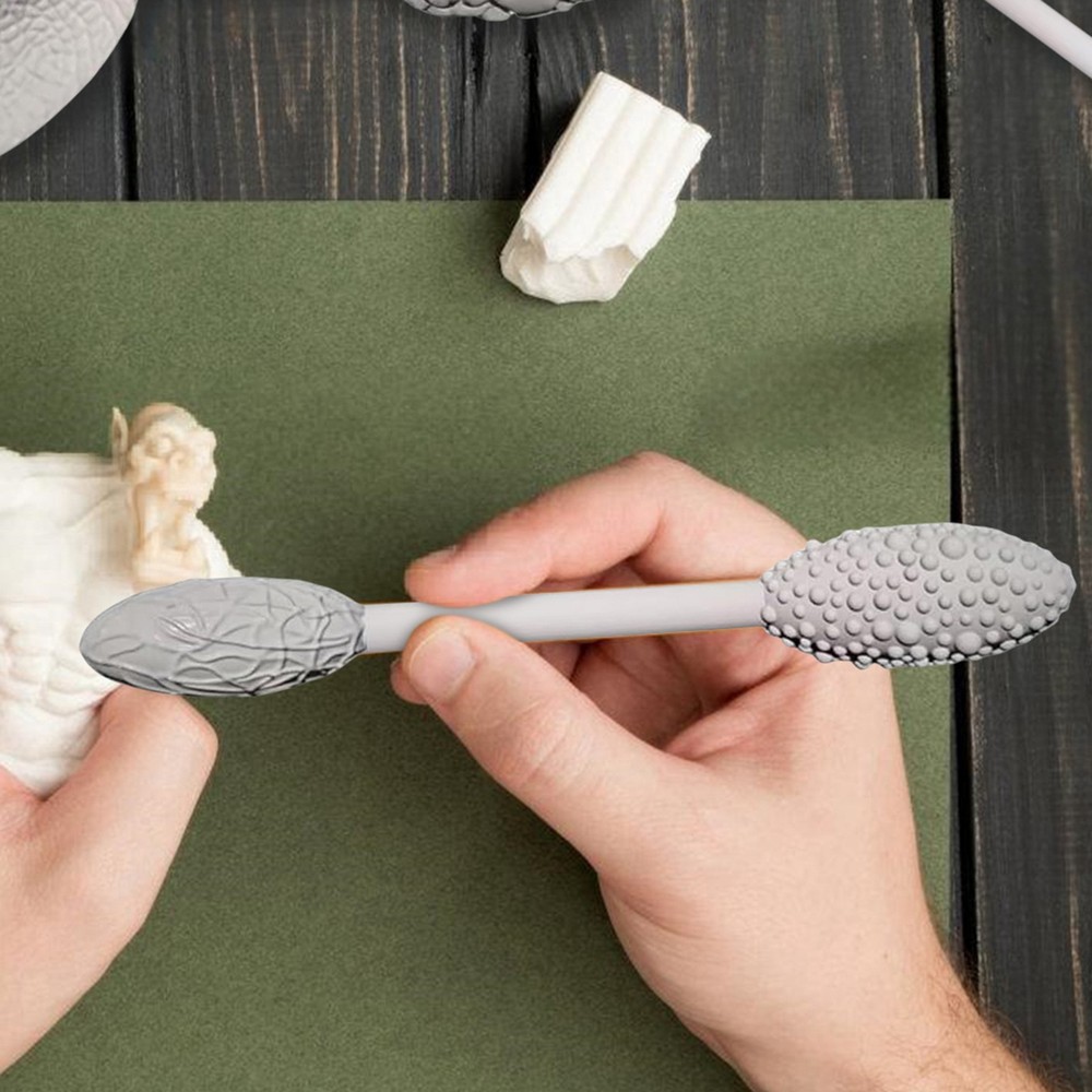 5pcs Texture Tool Sets For Clay Art Double-Ended Pottery Roller Sculpting Kit