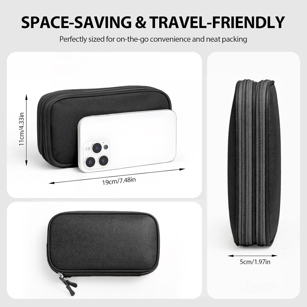Travel Essentials Electronics Organizer, Double Layers Cable Organizer Bag for 3