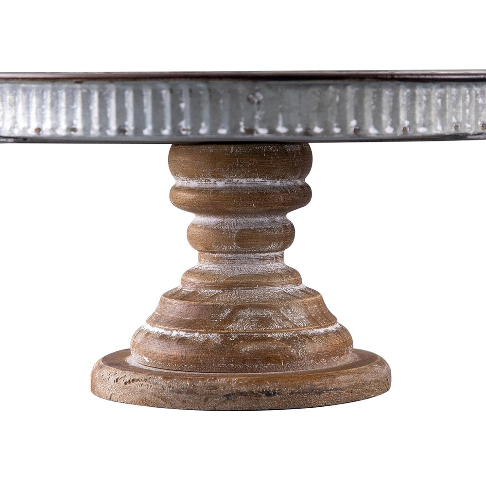Rustic Galvanized Metal Cake Stand, Cupcake Stand Rustic Round Dessert, Appet...