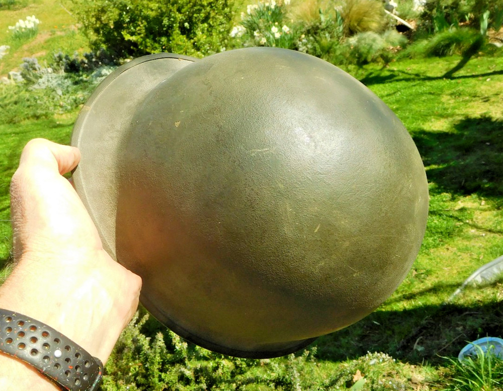 Original WWII era US Army Helmet Shell with chinstrap MP