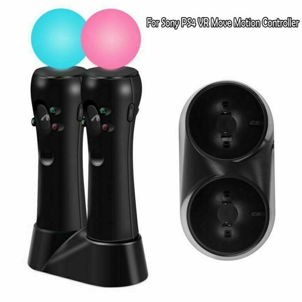 1x Dual Charger Dock for PS4 VR Motion Controller Playstation Move Controller US