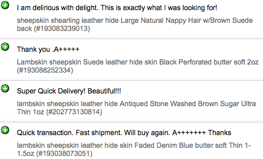 lambskin leather hide Walnut Brown Rustic Smooth Finish Double Sided