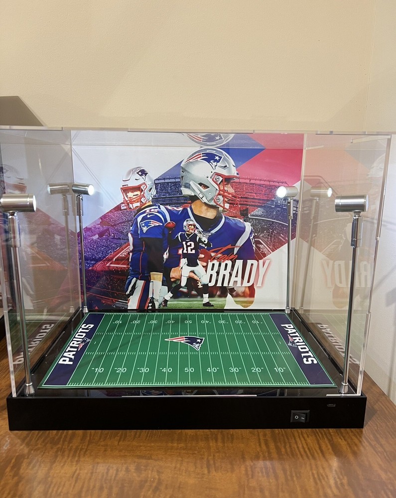 Tom Brady Custom Full Size Helmet Display With LED Lights - Patriots