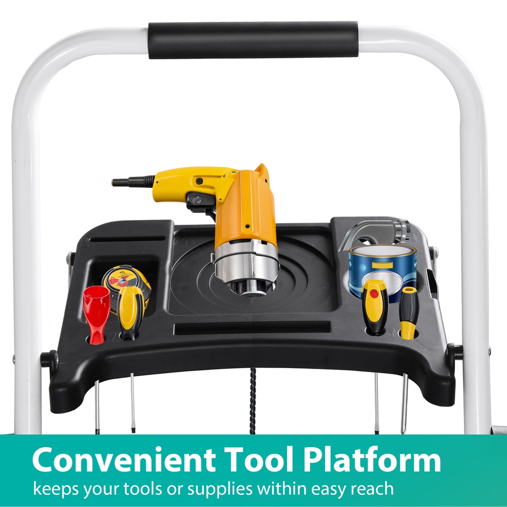 Step Ladder Folding 5-Step Ladder with Tool Platform Step Stool Lightweight