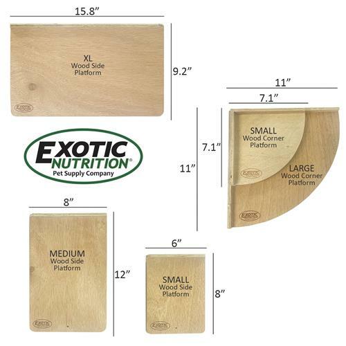 Wood Side Platform (Medium) - Cage Shelf - Sugar Glider, Squirrel, Hamster