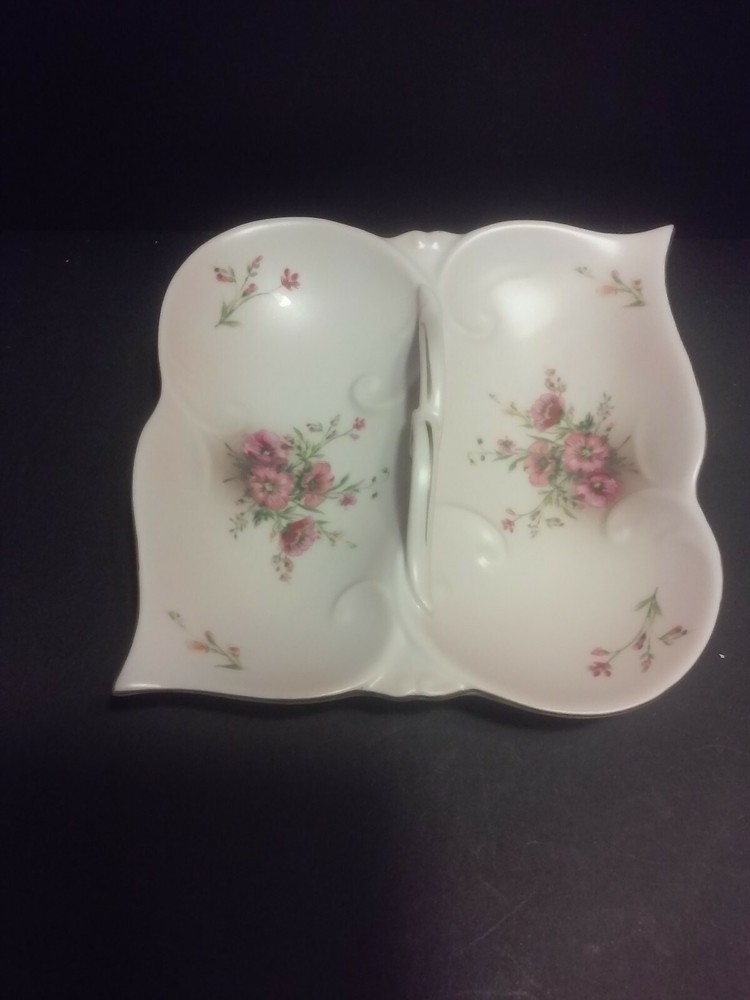 COR HIBISCUS DIVIDED CERAMIC TRAY WITH HANDLES
