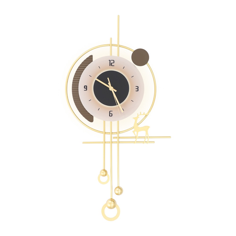 35*70cm Wall Clock, LED Lighting Wall Clock, Large Gold Decorative Wall Clock.