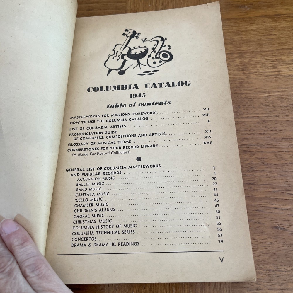 Columbia Record Catalog 1945- Acceptable Condition
