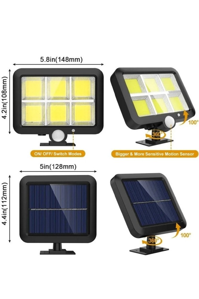 30w Solar Headlight With Pir Motion Sensor And Detached Panel Wire 5mt approx.