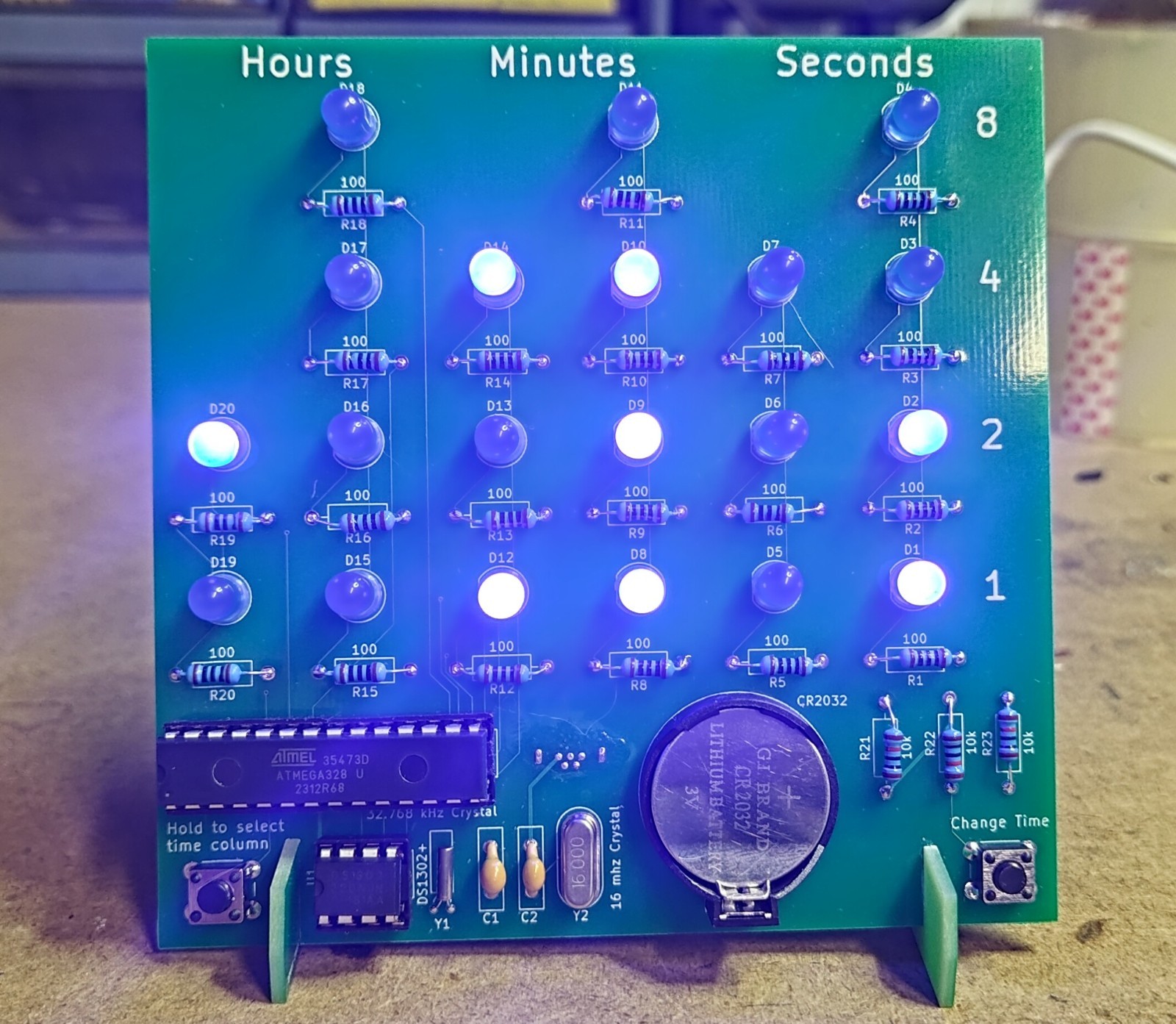 Binary Clock Kit DIY Solder Power Of 2 Clock Project
