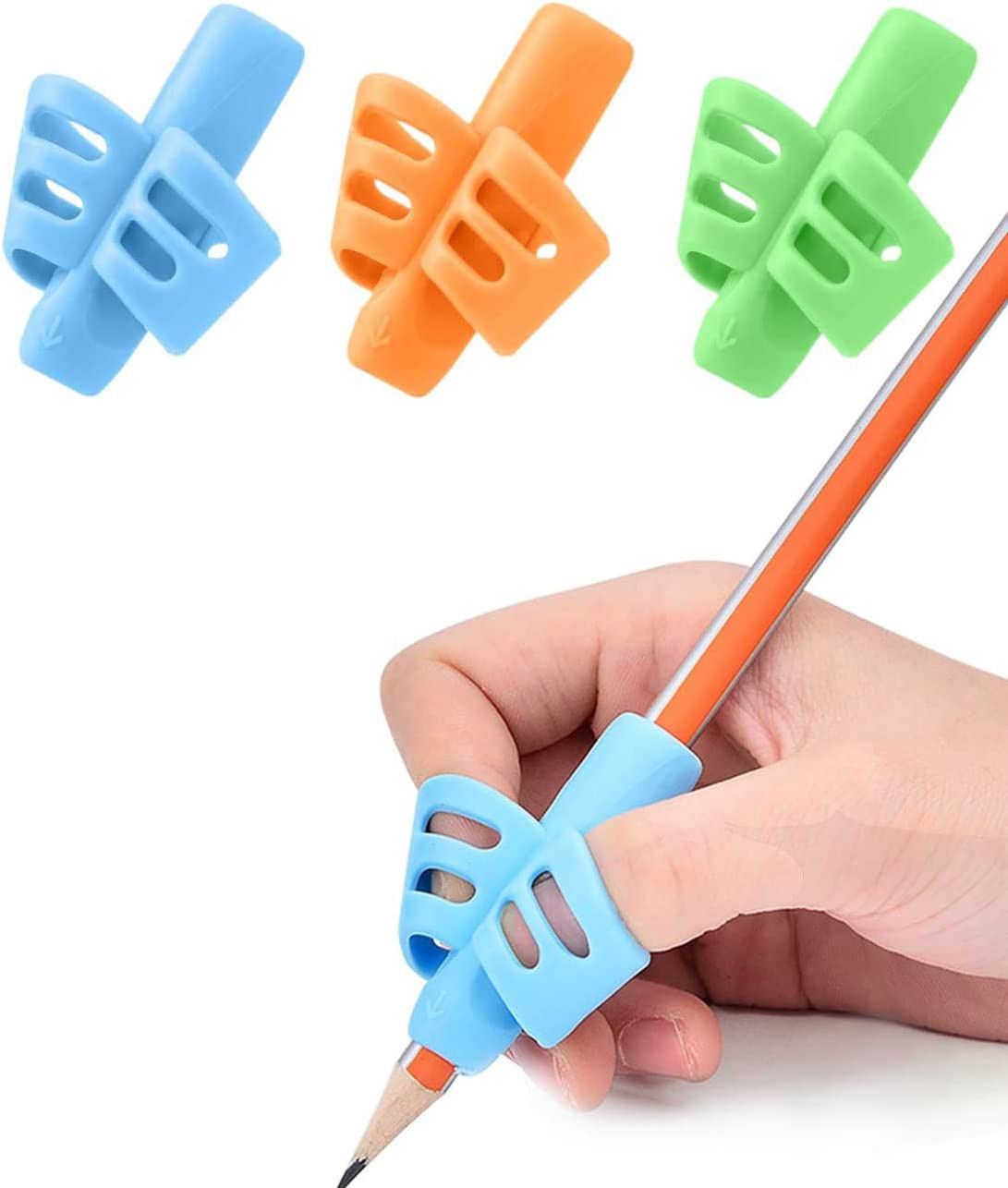 3 Pack Pencil Grips for Kids Handwriting, Pencil Gripper Pencil Holder for Toddl
