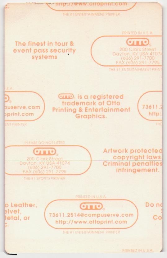 Vintage 2002 Neil Young Concert Backstage Pass