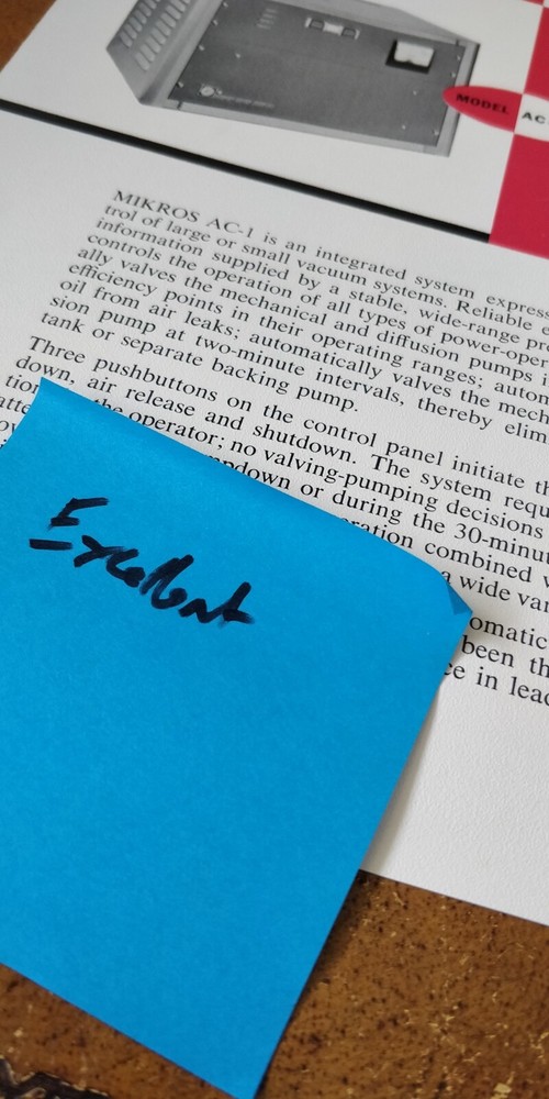 1962 ~ Mikros Inc. ~ Automatic Controller for Vacuum Systems Model AC-1